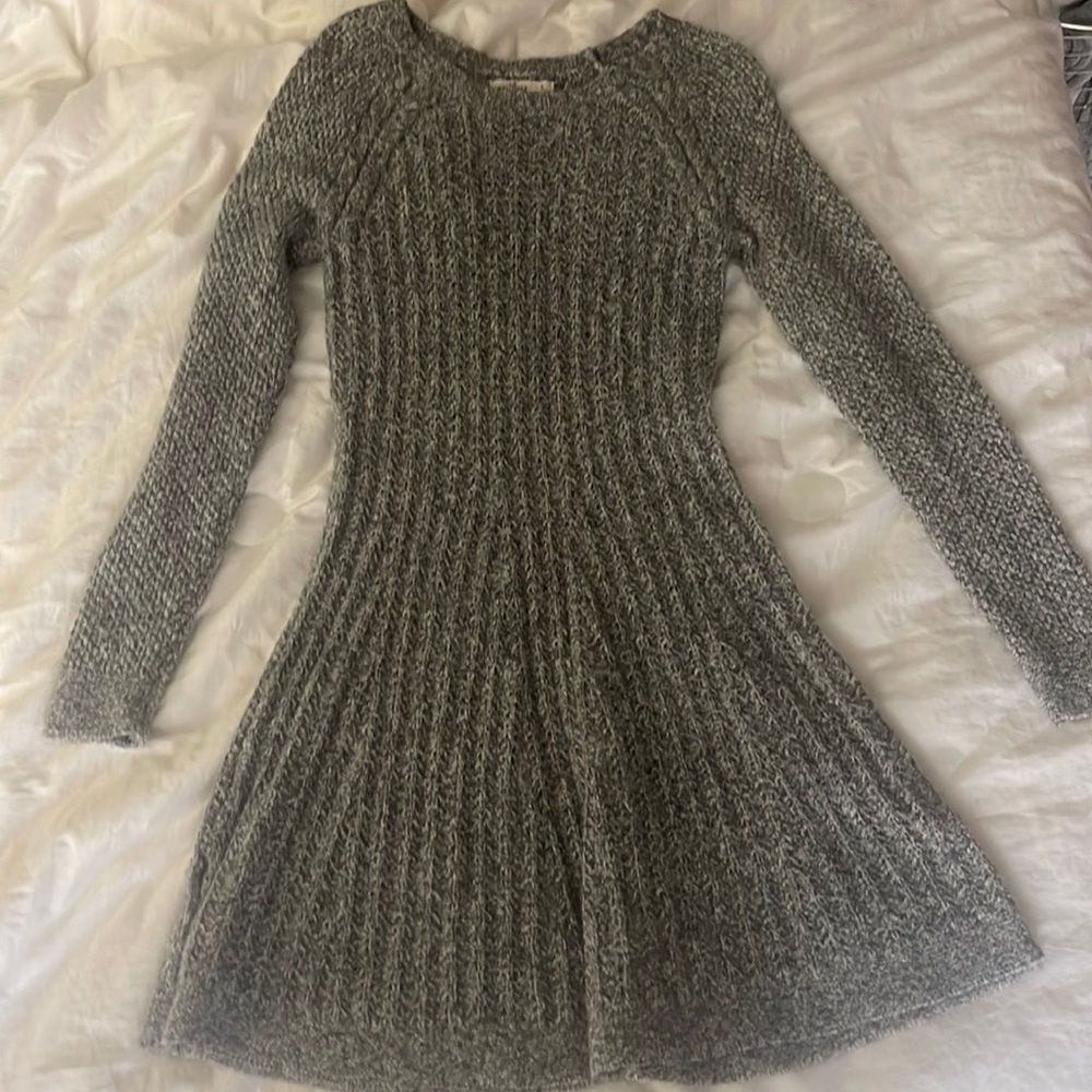 Grey long sleeve sweater dress